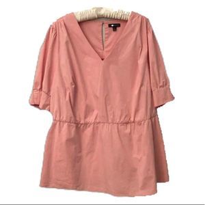 Lane Bryant Light Pink V-neck Cotton Blouse, size 22